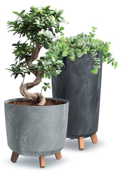 Prosperplast Vysoký kvetináč GRACIE TUBA SLIM betónové marengo, variant 23,9 cm