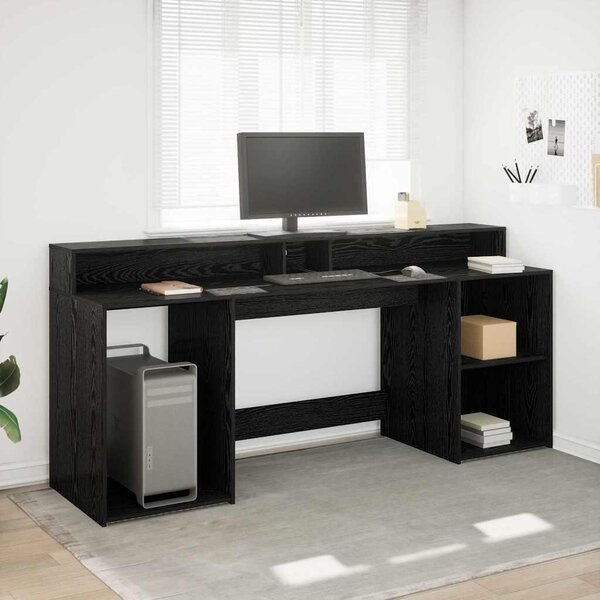 Maison Exclusive – písací stôl, materiál: drevotrieska, farba: čierna, rozmer: 200 x 55 x 91 cm