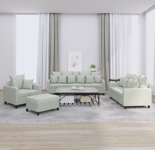 Maison Exclusive – 4-dielna sedacia súprava s vankúšmi, svetlosivý zamat
