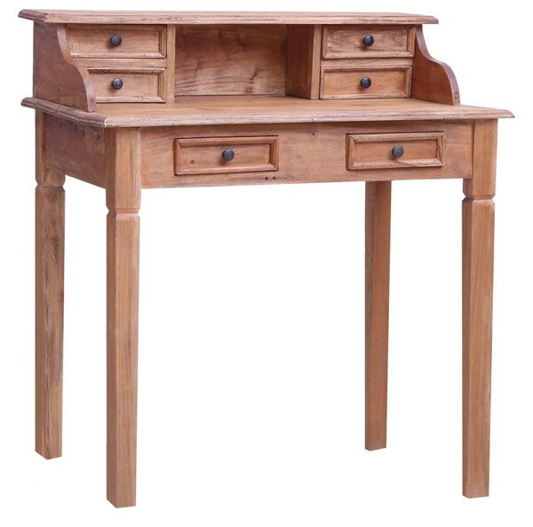 Maison Exclusive – písací stôl so zásuvkami 90 x 50 x 101 cm z masívneho starého dreva