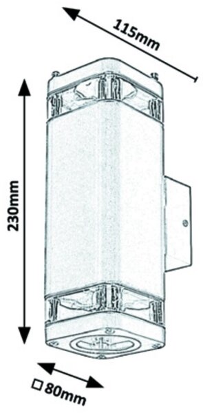 Rabalux - Vonkajšie nástenné svietidlo 2xGU10/25W/230V IP44 čierna