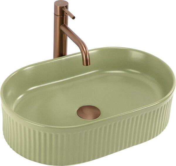 Umyvadlo Na Dosku REA Vanda Pistachio Matt Green 49X31X13Cm