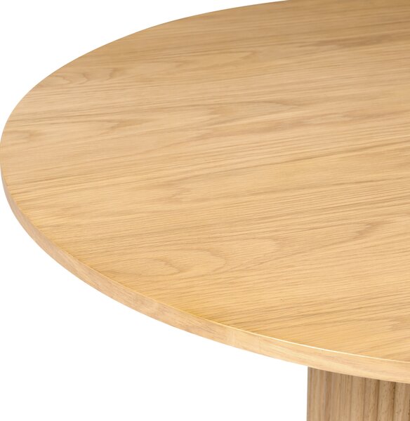 Jedálenský stôl svetlý dub MDF nohy z kaučuku 180 x 90 cm oválny tvar moderný štýl kuchyňa jedáleň
