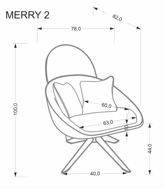 HALMAR Otočné křeslo Merry 2 cappuccino