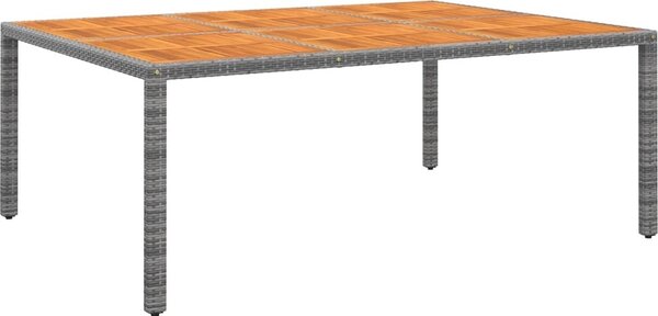Maison Exclusive – Záhradný stôl 200 x 150 x 75 cm z akátového dreva a polyrotangu, sivý