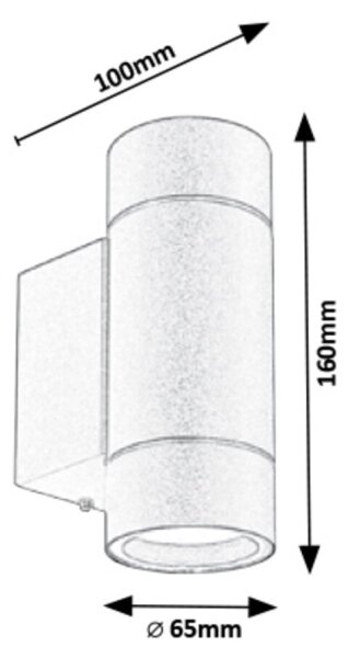 Rabalux 8119 - Vonkajšie nástenné svietidlo PHOENIX 2xGU10/10W/230V IP54 šedá