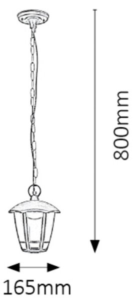 Rabalux 8128 - LED Vonkajšie závesné svietidlo SORRENTO LED/8W/230V IP44
