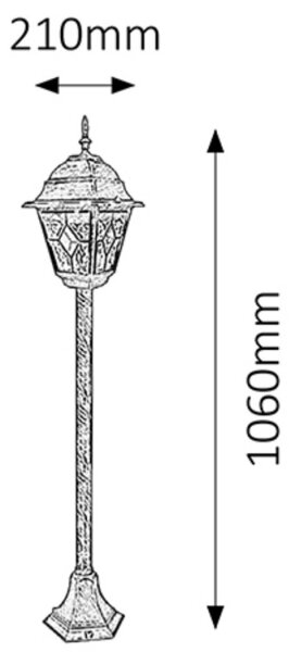 Rabalux 8185 - Vonkajšia lampa MONACO 1xE27/60W/230V