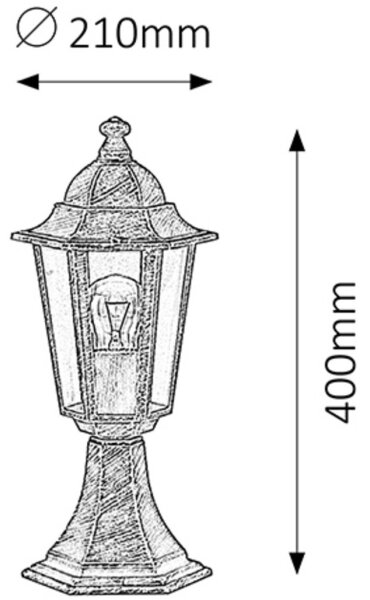 Rabalux 8236 - Vonkajšia lampa VELENCE 1xE27/60W/230V