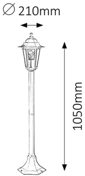 Rabalux 8209 - Vonkajšia lampa VELENCE 1xE27/60W/230V 105 cm