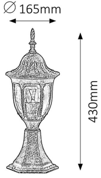 Rabalux 8373 - Vonkajšia lampa MILANO 1xE27/60W/230V
