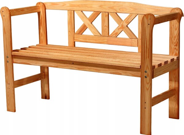 Záhradná lavica KADAX, 120x47x81,5 cm, truhlica z drevovláknitej dosky (119cm/hnedá/X)