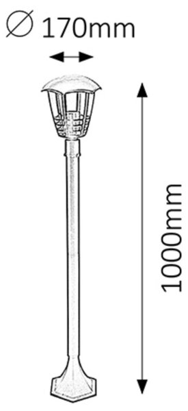 Rabalux 8568 - Vonkajšia lampa MARSEILLE 1xE27/60W/230V IP44 1 m