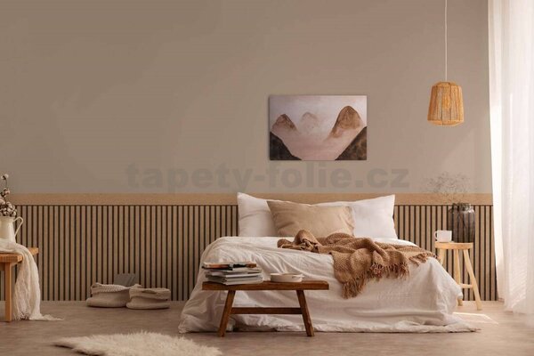 Vliesové fototapety - stenový panel 39744-4, rozmer 500 cm x 106 cm, lamely dub hnedý, A.S. Création