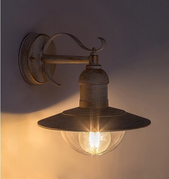 Brilagi - Vonkajšie nástenné svietidlo MOLDE 1xE27/60W/230V IP44 biela/patina