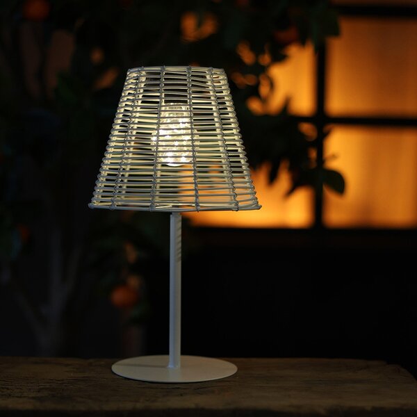 Solárna stolová lampa Hira - biela - 33 cm