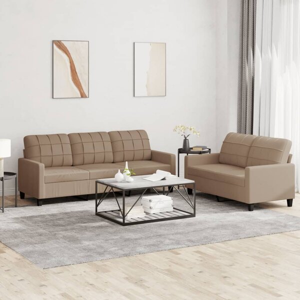 Maison Exclusive – 2-dielna sedacia súprava s vankúšmi v odtieni cappuccino-hnedá, z umelej kože