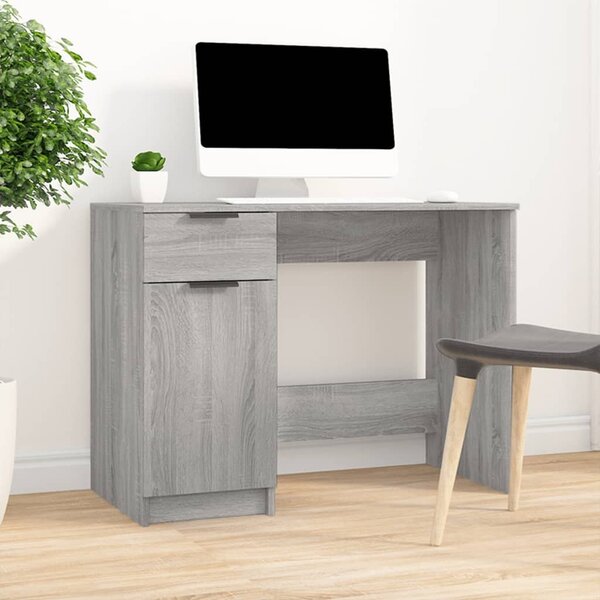 Maison Exclusive - písací stôl šedý Sonoma 100x50x75 cm drevený materiál