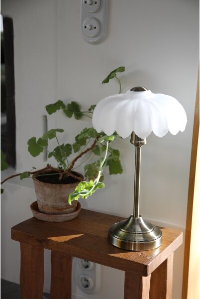 Markslöjd 109179 - Stolová lampa KURAGE 1xE27/60W/230V mosadz/biela