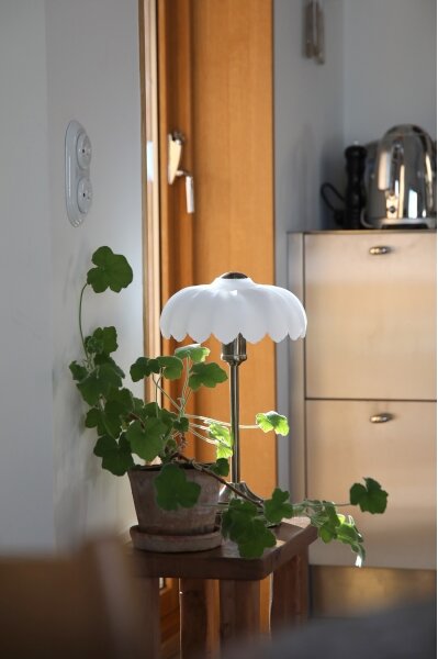 Markslöjd 109179 - Stolová lampa KURAGE 1xE27/60W/230V mosadz/biela
