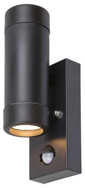 Rabalux 8835 - Vonkajšie nástenné svietidlo so senzorom MEDINA 2xGU10/10W/230V IP44 čierna