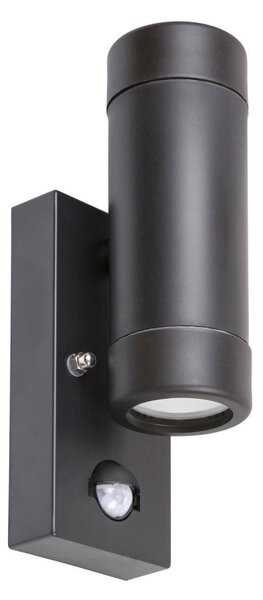 Rabalux 8835 - Vonkajšie nástenné svietidlo so senzorom MEDINA 2xGU10/10W/230V IP44 čierna