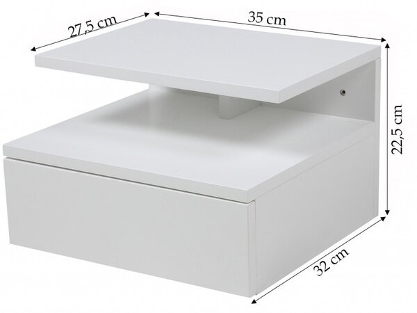 Actona Nočný stolík Ashlan 35 cm biely