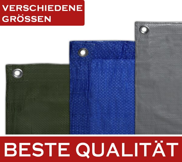 Šedá plachta s očkami 130g/m² - 6m x 12m