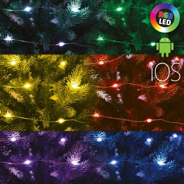 LED RGB Vianočný stmievateľný reťaz 100xLED/29 funkcií 10,4m