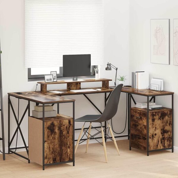 Maison Exclusive – písací stôl, dymová dubová drevná doska