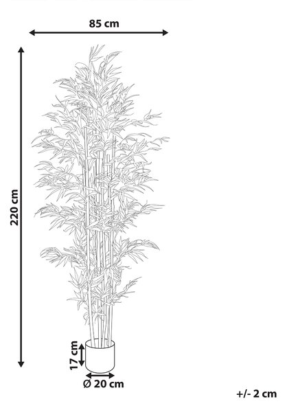 Umelá rastlina v kvetináči bambus zelená a čierna 220 cm dekorácie doplnky interiér