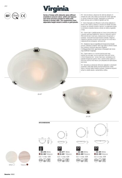 Redo 05-391 - Stropné svietidlo VIRGINIA 2xE27/42W/230V priemer 40 cm krémové