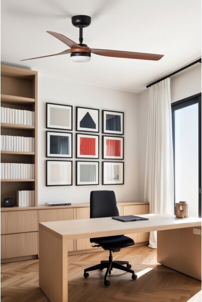 FARO 33817WT1S-LED Stmievateľný ventilátor PUNT M 18 W/230 V CCT, priemer 132 cm, hnedá/čierna WT+DO