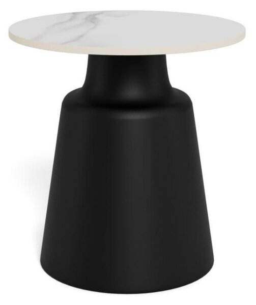 Actona Konferenční stolek Santorini 45 cm černý/mramorově bílý