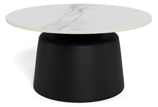 Actona Konferenční stolek Santorini 70 cm černý/mramorově bílý