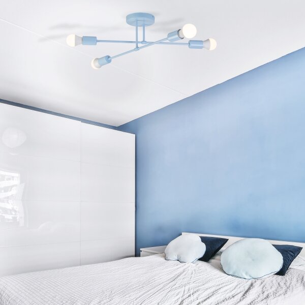 Prisadený luster CAMBRIDGE 4xE27/15W/230V modrá