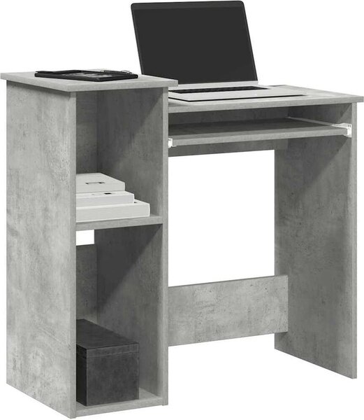 Maison Exclusive - písací stôl s policami betónovo sivý 84x40x78 cm drevený materiál