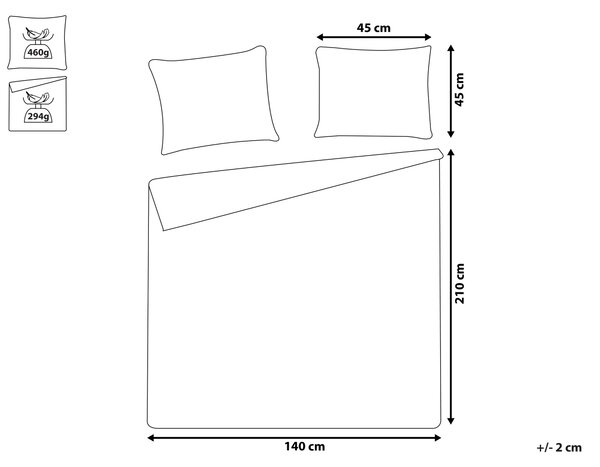 Prikrývka na posteľ s vankúšmi sivobéžová polyester 140 x 210 cm reliéfny vzor prehoz posteľná bielizeň moderný tradičný štýl spálňa