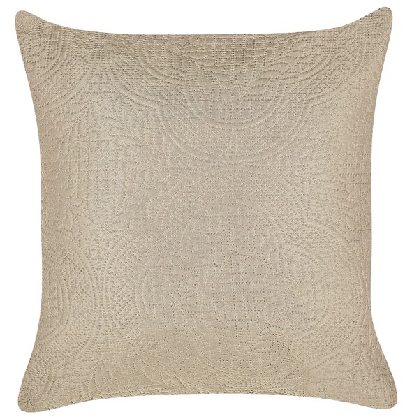 Prikrývka na posteľ s vankúšmi sivobéžová polyester 140 x 210 cm reliéfny vzor prehoz posteľná bielizeň moderný tradičný štýl spálňa