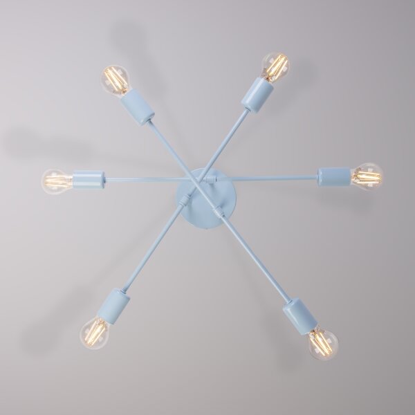 Prisadený luster CAMBRIDGE 6xE27/15W/230V modrý