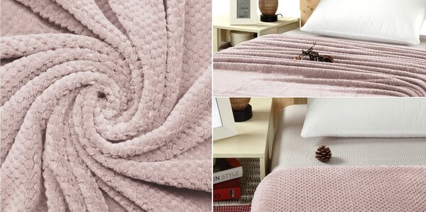 Tutumi Plyšová deka Diamond růžová, veľkosť 200x220
