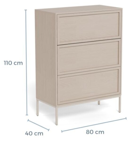 Actona Komoda Palmdale 80 cm šedá