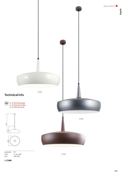 Redo 01-1615 - Luster na lanku AGADIR 1xE27/42W/230V