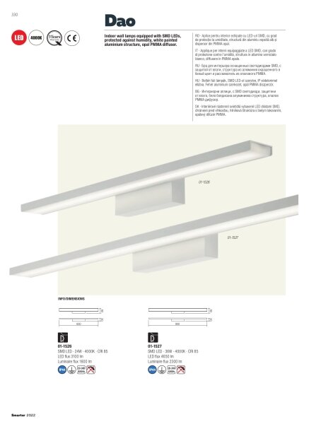 Redo 01-1527 - LED osvetlenie zrkadla do kúpeľne DAO LED/36W/230V IP44