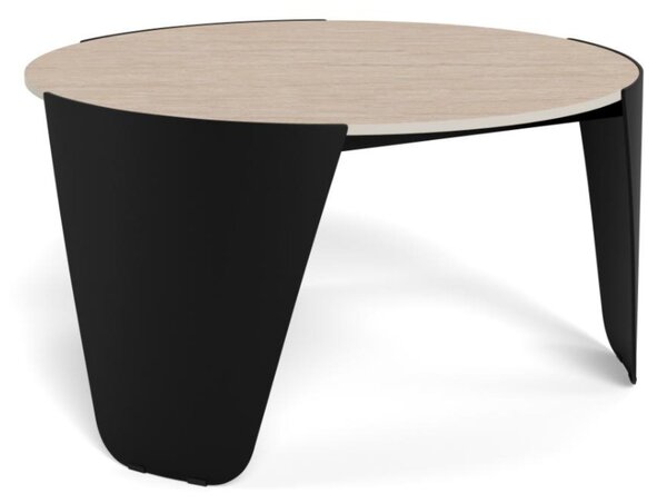 Actona Kulatý designový konferenční stolek Altea travertin/černý
