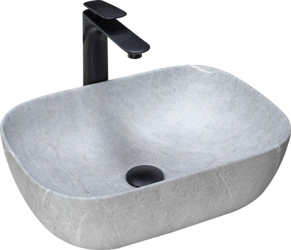Umývadlo na dosku Rea LIVIA Grey Mat