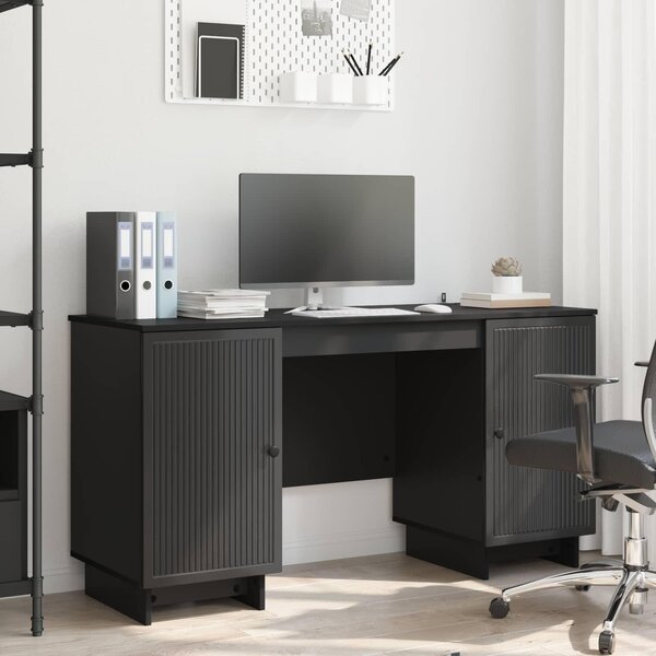 Maison Exclusive – Písací stôl, ierny, drevotrieska, 142,5 x 50 x 75 cm