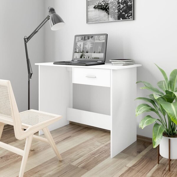 Maison Exclusive - písací stôl biely 100x50x76 cm drevený materiál