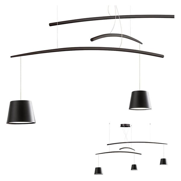 Redo 01-1525 - LED Luster na lanku LOLLI 3xLED/6W/230V čierna
