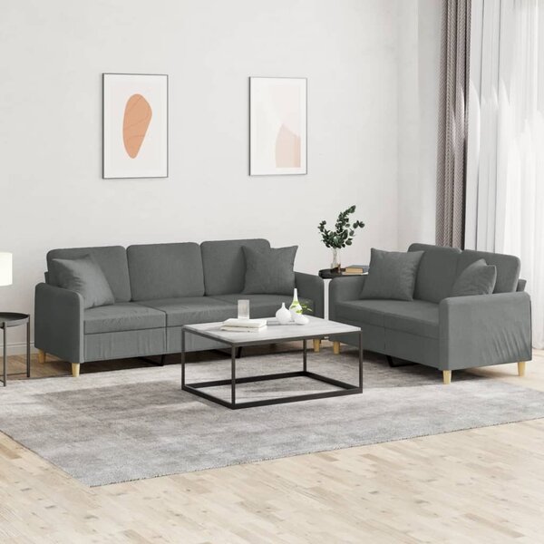 Maison Exclusive – 2-dielna sedacia súprava s vankúmi, tmavosivá látka